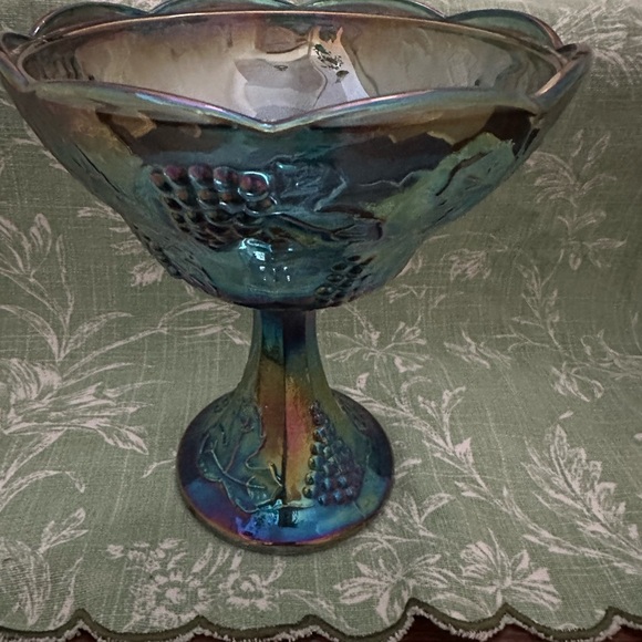 Indiana Carnival Glass Compote with Lid - Picture 2 of 4